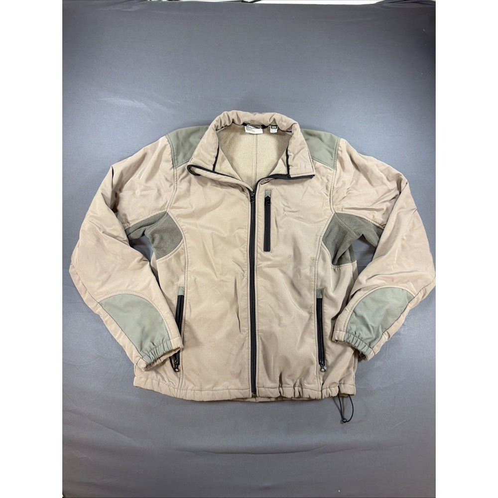 Black Diamond Men M Softshell Jacket Beige Fleece Lined Full Zip Outdoor Hiking